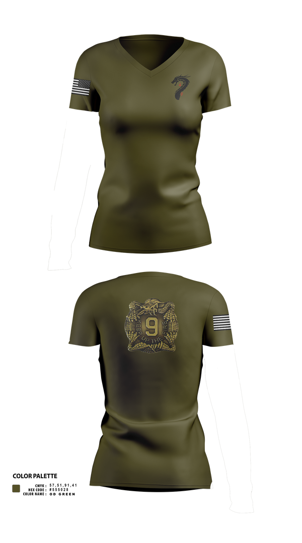 Womens Short Sleeve Vneck Shirt, 4-9 Infantry 4/2SBCT, , Teamtime, Team time, sublimation, custom sports apparel, team uniforms, spirit wear, spiritwear, sports uniforms, custom shirts, team store, custom team store, fundraiser sports, apparel fundraiser