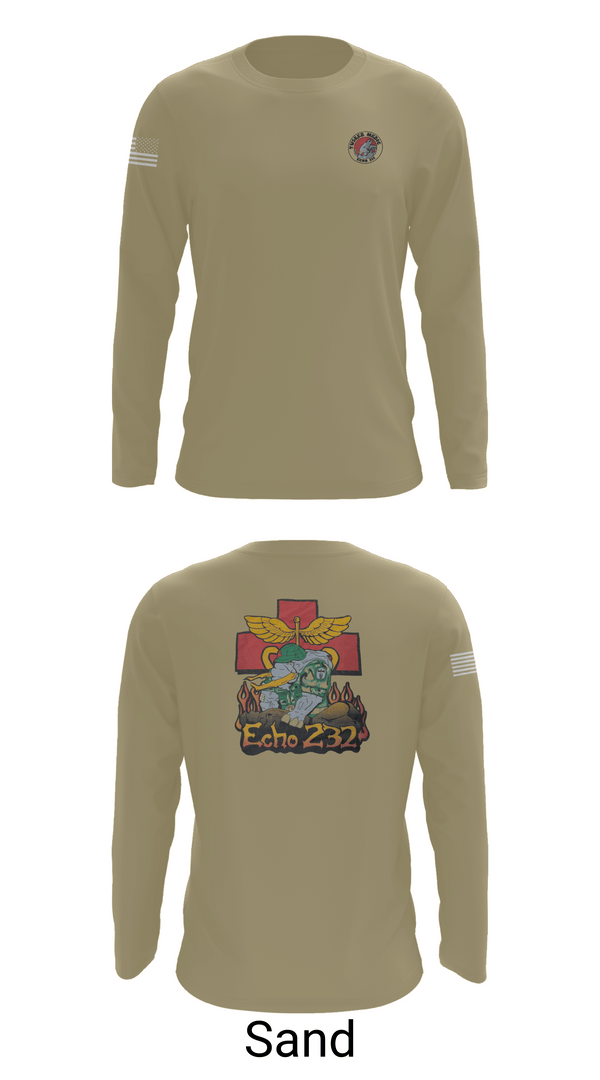 Long Sleeve Performance Shirt, Echo Company 232nd battalion, Army, Teamtime, Team time, sublimation, custom sports apparel, team uniforms, spirit wear, spiritwear, sports uniforms, custom shirts, team store, custom team store, fundraiser sports, apparel fundraiser