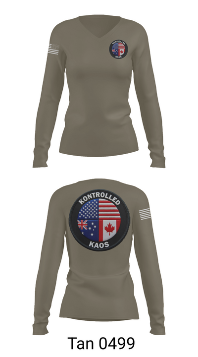 Kontrolled Kaos 4706470 Women's Long Sleeve V-neck Shirt - 77