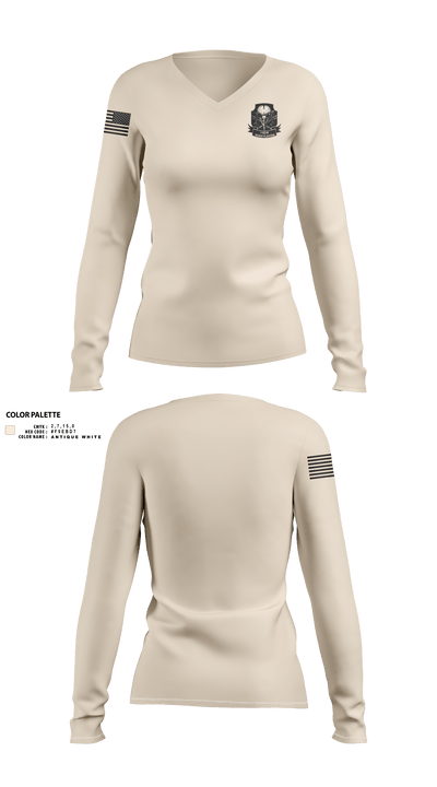 1-153 IN Scout Platoon 12516150 Women's Long Sleeve V-neck Shirt - 3