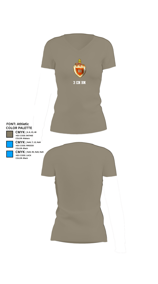 Womens Short Sleeve Vneck Shirt, 3 EN BN, , Teamtime, Team time, sublimation, custom sports apparel, team uniforms, spirit wear, spiritwear, sports uniforms, custom shirts, team store, custom team store, fundraiser sports, apparel fundraiser