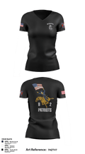 B2 Patriots barrel Women's Short Sleeve V-neck Shirt - 3