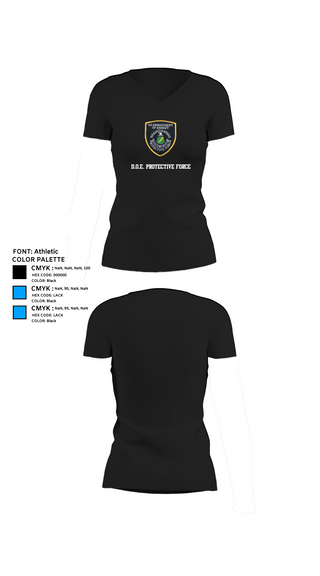 Womens Short Sleeve Vneck Shirt, D.O.E. Protective Force, , Teamtime, Team time, sublimation, custom sports apparel, team uniforms, spirit wear, spiritwear, sports uniforms, custom shirts, team store, custom team store, fundraiser sports, apparel fundraiser