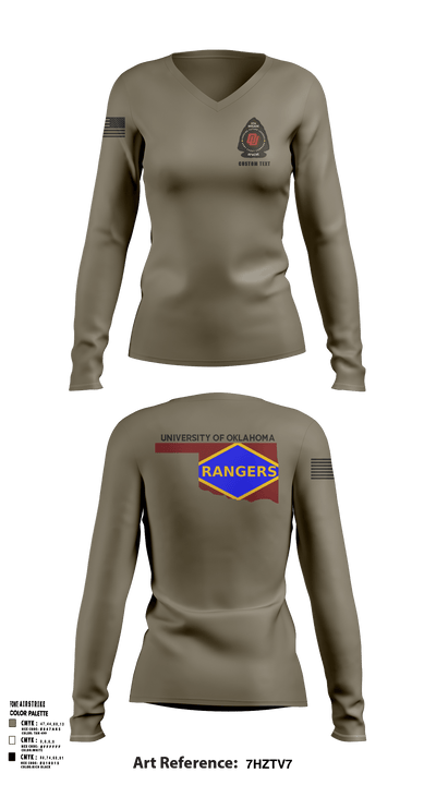 University of Oklahoma 88198186 Women's Long Sleeve V-neck Shirt - 102