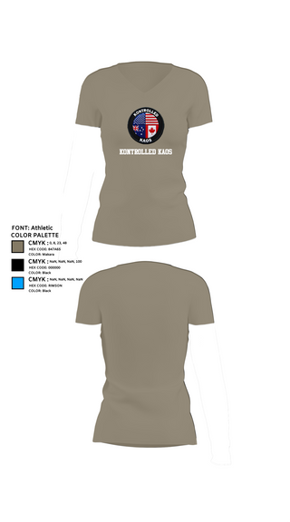Womens Short Sleeve Vneck Shirt, Kontrolled Kaos, E-Sports, Teamtime, Team time, sublimation, custom sports apparel, team uniforms, spirit wear, spiritwear, sports uniforms, custom shirts, team store, custom team store, fundraiser sports, apparel fundraiser