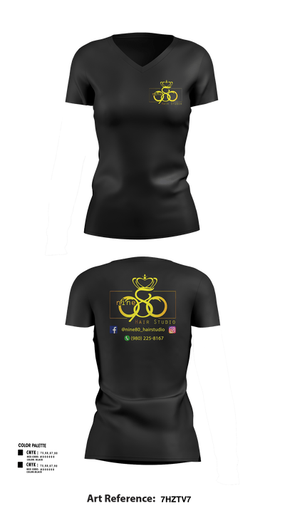 Nine80 78489102 Women's Short Sleeve V-neck Shirt - 52