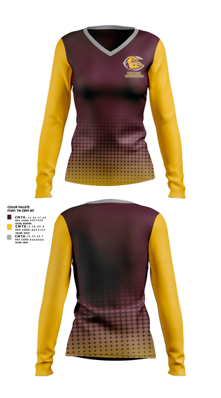 Womens Long Sleeve Vneck Shirt, West Allis Junior Bulldogs, , Teamtime, Team time, sublimation, custom sports apparel, team uniforms, spirit wear, spiritwear, sports uniforms, custom shirts, team store, custom team store, fundraiser sports, apparel fundraiser