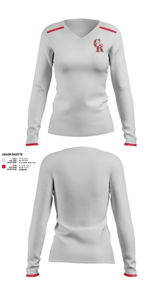 Womens Long Sleeve Vneck Shirt, Canyon Ridge High School Tennis, Tennis, Teamtime, Team time, sublimation, custom sports apparel, team uniforms, spirit wear, spiritwear, sports uniforms, custom shirts, team store, custom team store, fundraiser sports, apparel fundraiser