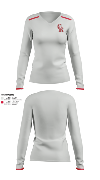 Canyon Ridge High School Tennis 56435449 Women's Long Sleeve V-neck Shirt - 1
