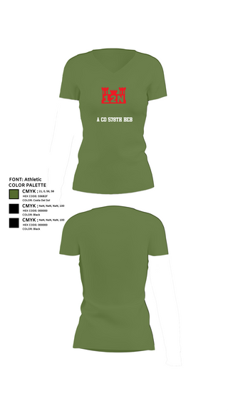 Womens Short Sleeve Vneck Shirt, A co 578th BEB, , Teamtime, Team time, sublimation, custom sports apparel, team uniforms, spirit wear, spiritwear, sports uniforms, custom shirts, team store, custom team store, fundraiser sports, apparel fundraiser