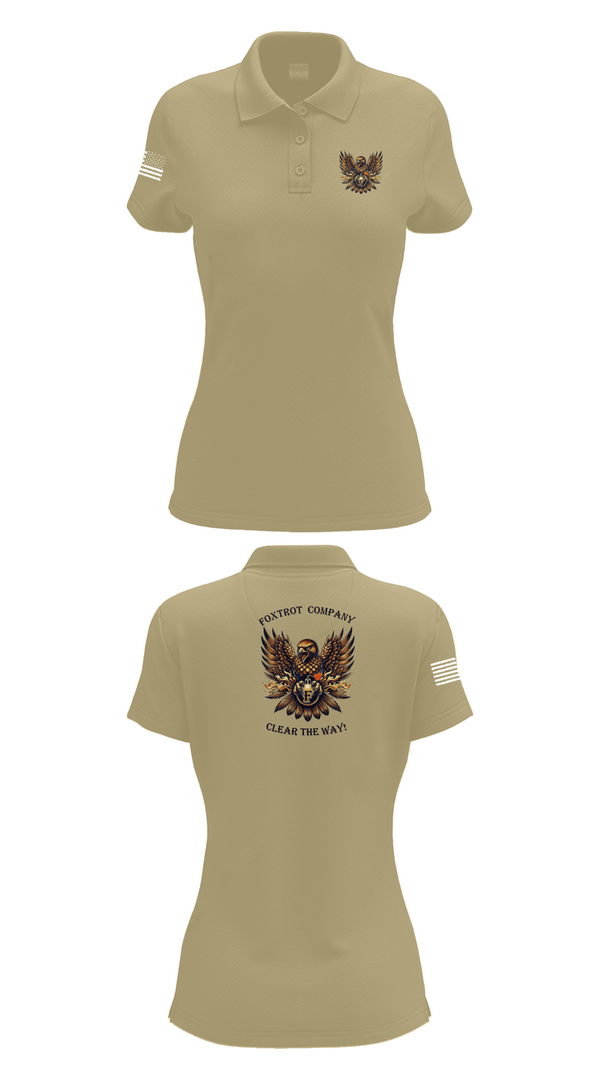 Womens Short Sleeve Performance Polo, Foxtrot Company, 832nd OD BN, Army, Teamtime, Team time, sublimation, custom sports apparel, team uniforms, spirit wear, spiritwear, sports uniforms, custom shirts, team store, custom team store, fundraiser sports, apparel fundraiser