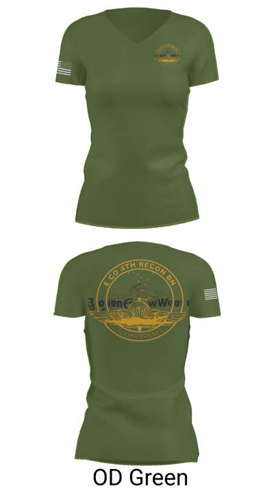 E Co 4th Recon BN 66844885 Women's Short Sleeve V-neck Shirt - 48