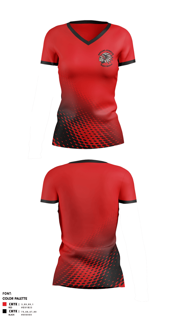 Womens Short Sleeve Vneck Shirt, Social Circle Middle School Softball, Softball, Teamtime, Team time, sublimation, custom sports apparel, team uniforms, spirit wear, spiritwear, sports uniforms, custom shirts, team store, custom team store, fundraiser sports, apparel fundraiser