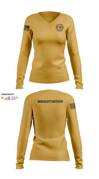 Womens Long Sleeve Vneck Shirt, Montgomery County Police CNT, , Teamtime, Team time, sublimation, custom sports apparel, team uniforms, spirit wear, spiritwear, sports uniforms, custom shirts, team store, custom team store, fundraiser sports, apparel fundraiser