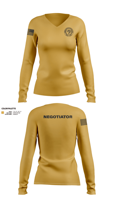 Montgomery County Police CNT 46228172 Women's Long Sleeve V-neck Shirt - 2 (1)