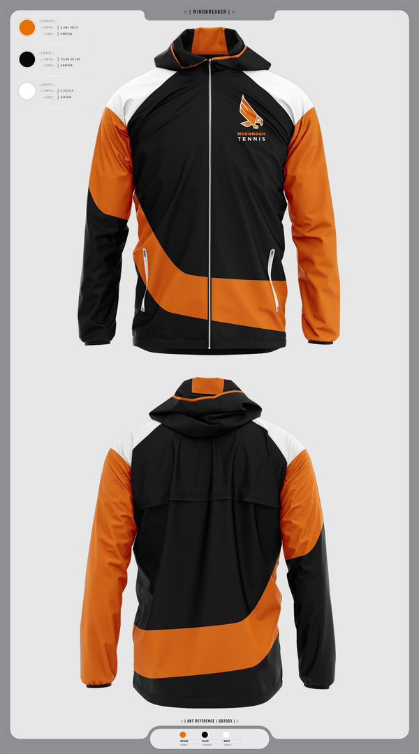 Windbreaker, Mcdonogh Boys Tennis, Tennis, Teamtime, Team time, sublimation, custom sports apparel, team uniforms, spirit wear, spiritwear, sports uniforms, custom shirts, team store, custom team store, fundraiser sports, apparel fundraiser