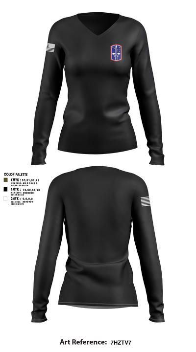 Hmh-772  Women's Long Sleeve V-neck Shirt - 3