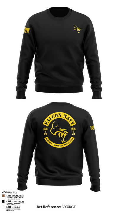 Falcon Navy 41884136 Crew Neck Sweatshirt - 4