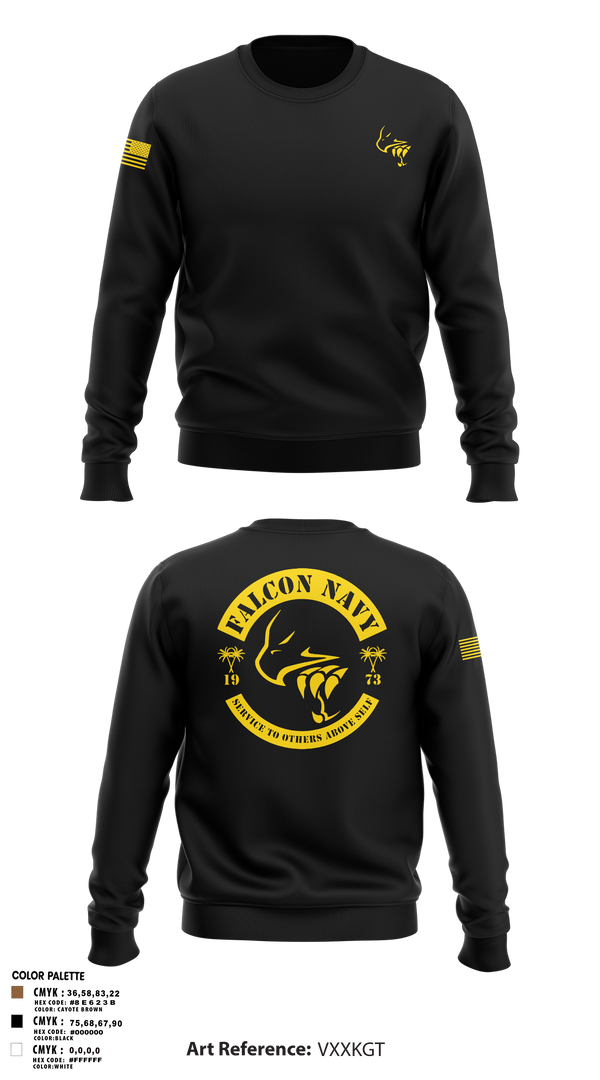 Crew Neck Sweatshirt, Falcon Navy, , Teamtime, Team time, sublimation, custom sports apparel, team uniforms, spirit wear, spiritwear, sports uniforms, custom shirts, team store, custom team store, fundraiser sports, apparel fundraiser