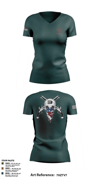 Special Boat Team 22 73434098 Women's Short Sleeve V-neck Shirt - 3