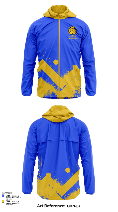 Windbreaker, Wausau West Warriors Tennis, Tennis, Teamtime, Team time, sublimation, custom sports apparel, team uniforms, spirit wear, spiritwear, sports uniforms, custom shirts, team store, custom team store, fundraiser sports, apparel fundraiser