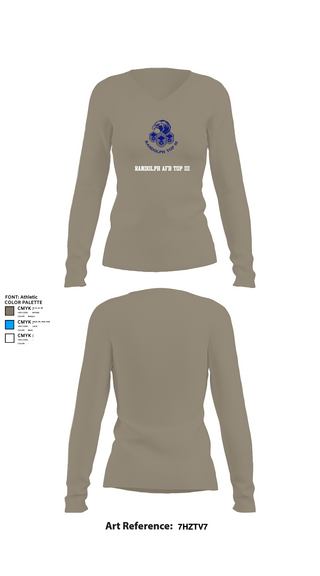 Womens Long Sleeve Vneck Shirt, Randolph AFB Top III, , Teamtime, Team time, sublimation, custom sports apparel, team uniforms, spirit wear, spiritwear, sports uniforms, custom shirts, team store, custom team store, fundraiser sports, apparel fundraiser