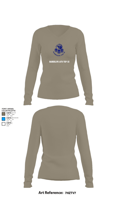 Randolph AFB Top III 66201325 Women's Long Sleeve V-neck Shirt - 62