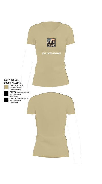 Hollywood Division 53010755 Women's Short Sleeve V-neck Shirt - 80