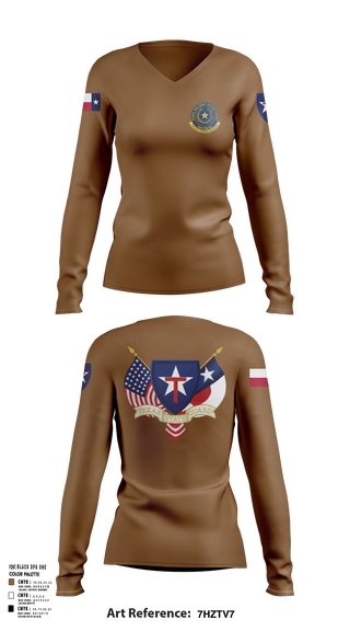 Womens Long Sleeve Vneck Shirt, 2BN, 3BDE TXSG, , Teamtime, Team time, sublimation, custom sports apparel, team uniforms, spirit wear, spiritwear, sports uniforms, custom shirts, team store, custom team store, fundraiser sports, apparel fundraiser