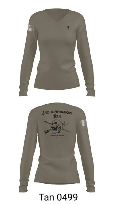 Special Operations Team 76879429 Women's Long Sleeve V-neck Shirt - 73