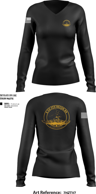 Womens Long Sleeve Vneck Shirt, E Co 4th Recon BN, , Teamtime, Team time, sublimation, custom sports apparel, team uniforms, spirit wear, spiritwear, sports uniforms, custom shirts, team store, custom team store, fundraiser sports, apparel fundraiser