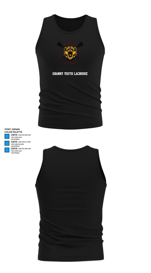 Tank Top, Granby Youth Lacrosse, Men's Lacrosse, Teamtime, Team time, sublimation, custom sports apparel, team uniforms, spirit wear, spiritwear, sports uniforms, custom shirts, team store, custom team store, fundraiser sports, apparel fundraiser