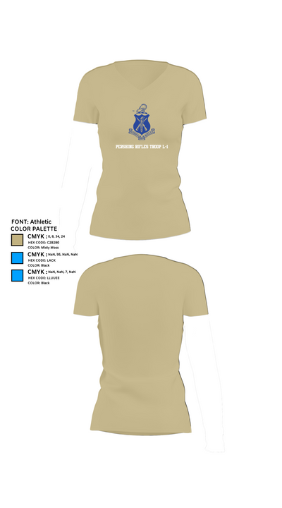Pershing Rifles Troop L-1 10347059 Women's Short Sleeve V-neck Shirt - 84