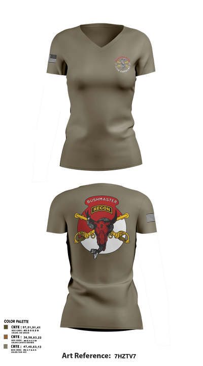 1-113 Calvary Women's Short Sleeve V-neck Shirt - 6