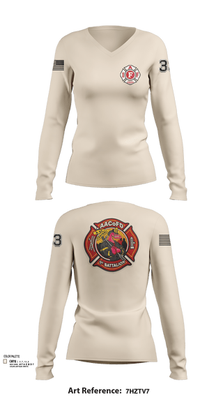 Womens Long Sleeve Vneck Shirt, Glen Burnie, Fire Department, Teamtime, Team time, sublimation, custom sports apparel, team uniforms, spirit wear, spiritwear, sports uniforms, custom shirts, team store, custom team store, fundraiser sports, apparel fundraiser