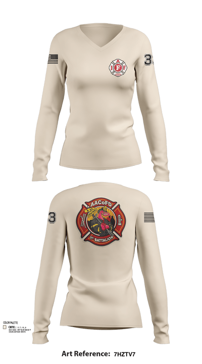 Glen Burnie 74238111 Women's Long Sleeve V-neck Shirt - 107