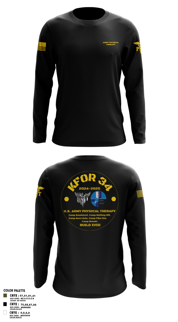 Long Sleeve Performance Shirt, KFOR34 Physical Therapy, Army, Teamtime, Team time, sublimation, custom sports apparel, team uniforms, spirit wear, spiritwear, sports uniforms, custom shirts, team store, custom team store, fundraiser sports, apparel fundraiser