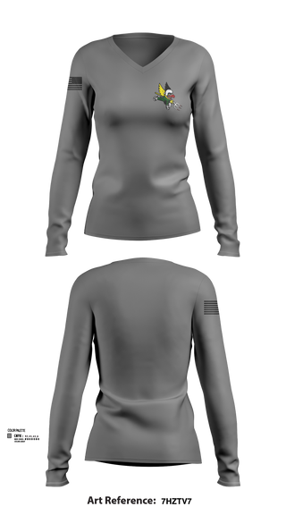Womens Long Sleeve Vneck Shirt, 124th ATKS, , Teamtime, Team time, sublimation, custom sports apparel, team uniforms, spirit wear, spiritwear, sports uniforms, custom shirts, team store, custom team store, fundraiser sports, apparel fundraiser
