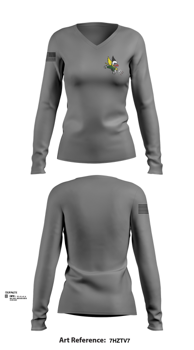 124th ATKS 33419256 Women's Long Sleeve V-neck Shirt - 104