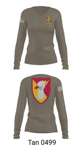 Womens Long Sleeve Vneck Shirt, 38th ADA BDE, Army, Teamtime, Team time, sublimation, custom sports apparel, team uniforms, spirit wear, spiritwear, sports uniforms, custom shirts, team store, custom team store, fundraiser sports, apparel fundraiser