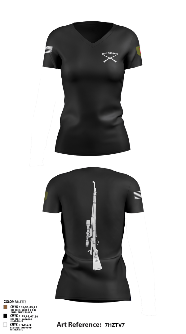 Womens Short Sleeve Vneck Shirt, Iron Rangers, Army, Teamtime, Team time, sublimation, custom sports apparel, team uniforms, spirit wear, spiritwear, sports uniforms, custom shirts, team store, custom team store, fundraiser sports, apparel fundraiser