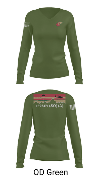 Womens Long Sleeve Vneck Shirt, 1528th FSC (SO) (A), , Teamtime, Team time, sublimation, custom sports apparel, team uniforms, spirit wear, spiritwear, sports uniforms, custom shirts, team store, custom team store, fundraiser sports, apparel fundraiser