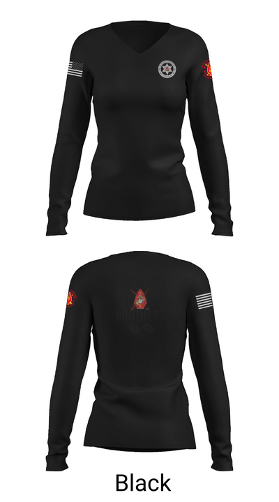 Wpns 1/8 Mortars 40720351 Women's Long Sleeve V-neck Shirt - 37