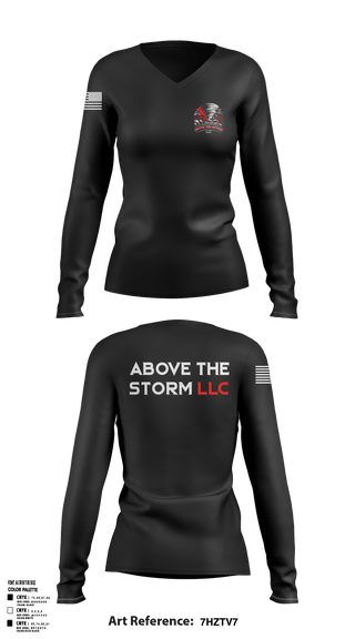 Womens Long Sleeve Vneck Shirt, Above The Storm LLC, , Teamtime, Team time, sublimation, custom sports apparel, team uniforms, spirit wear, spiritwear, sports uniforms, custom shirts, team store, custom team store, fundraiser sports, apparel fundraiser