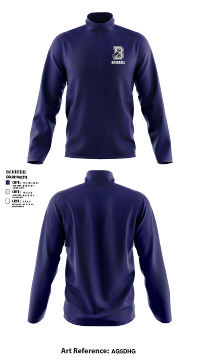 Burrillville High School Broncos Baseball 5359467 Fleece Jacket - 1