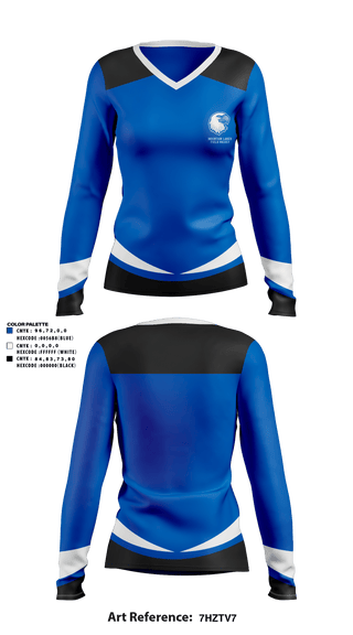 Womens Long Sleeve Vneck Shirt, Exeter Township Senior High School Field Hockey, Field Hockey, Teamtime, Team time, sublimation, custom sports apparel, team uniforms, spirit wear, spiritwear, sports uniforms, custom shirts, team store, custom team store, fundraiser sports, apparel fundraiser