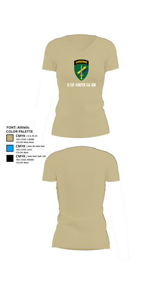 Womens Short Sleeve Vneck Shirt, D Co 436th CA BN, , Teamtime, Team time, sublimation, custom sports apparel, team uniforms, spirit wear, spiritwear, sports uniforms, custom shirts, team store, custom team store, fundraiser sports, apparel fundraiser