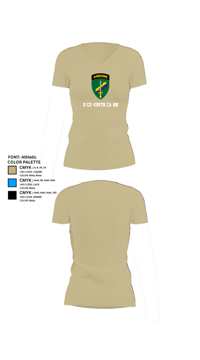 D Co 436th CA BN 62553628 Women's Short Sleeve V-neck Shirt - 84