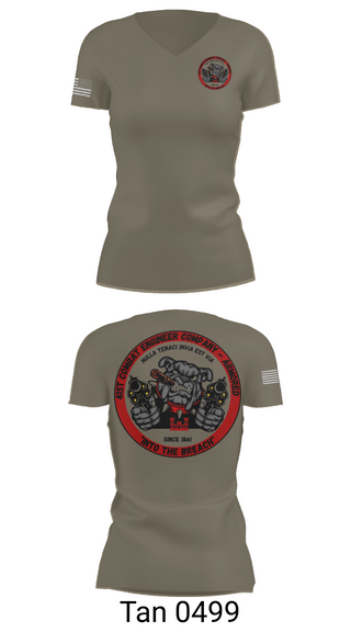 Womens Short Sleeve Vneck Shirt, 41st CEC-A, Army, Teamtime, Team time, sublimation, custom sports apparel, team uniforms, spirit wear, spiritwear, sports uniforms, custom shirts, team store, custom team store, fundraiser sports, apparel fundraiser