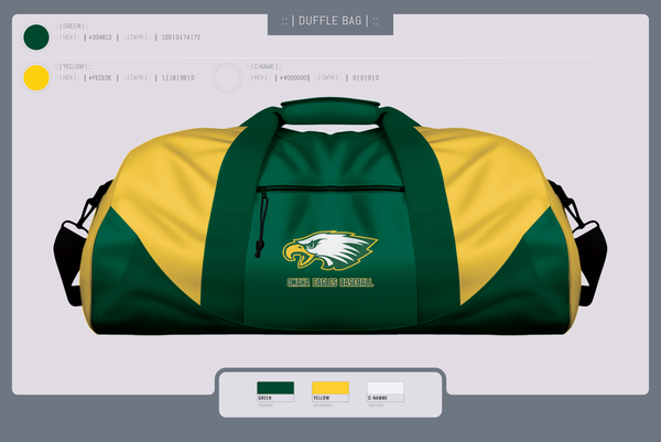 Duffle Bag, Omaha Eagles Baseball, Baseball, Teamtime, Team time, sublimation, custom sports apparel, team uniforms, spirit wear, spiritwear, sports uniforms, custom shirts, team store, custom team store, fundraiser sports, apparel fundraiser